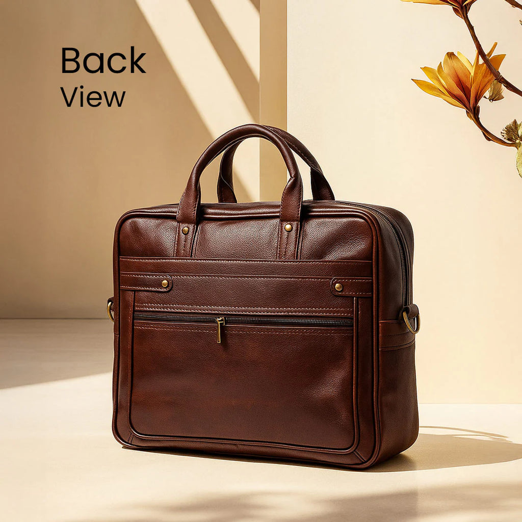 Executive Personalized Vegan Leather Laptop Briefcase