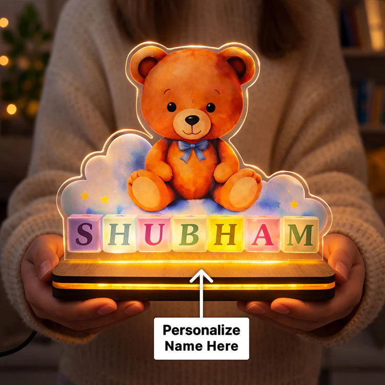 Personalized Teddy Bear Acrylic LED Night Lamp