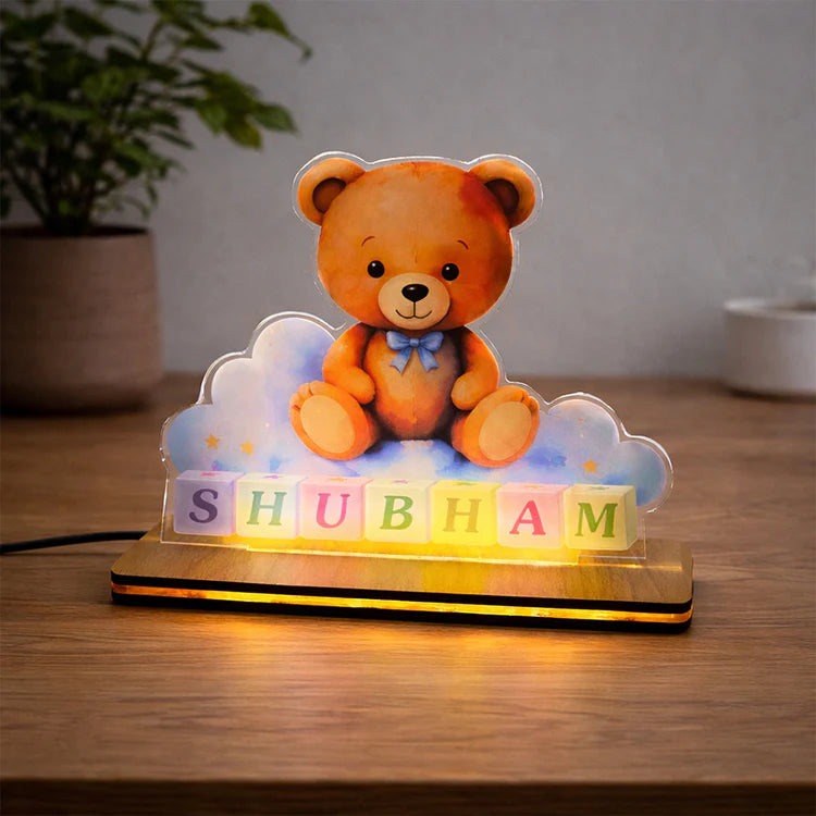 Personalized Teddy Bear Acrylic LED Night Lamp