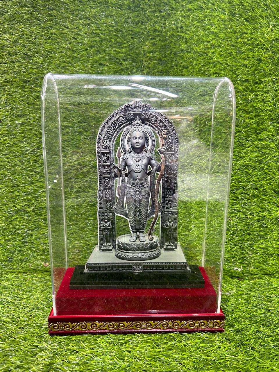 🪔 Lord Ram Premium Idol with Acrylic Cover (Temple Design)