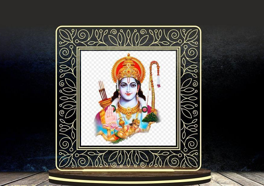 ✨ Customised LED Lord Ram Acrylic Frame — Faith, Virtue & Divine Protection