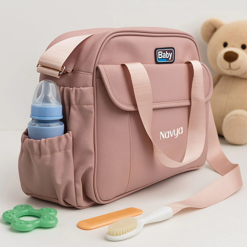 Personalized Baby Essentials Organizer Bag – Pink