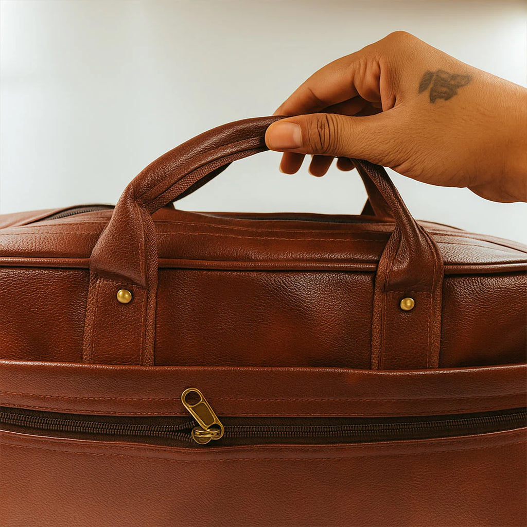 Executive Personalized Vegan Leather Laptop Briefcase