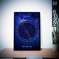 🌌 Customised Star Map – Galaxy Blue Edition (Celestial & Dreamlike)