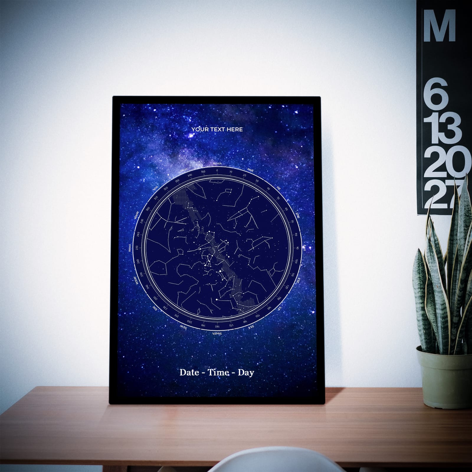🌌 Customised Star Map – Galaxy Blue Edition (Celestial & Dreamlike)