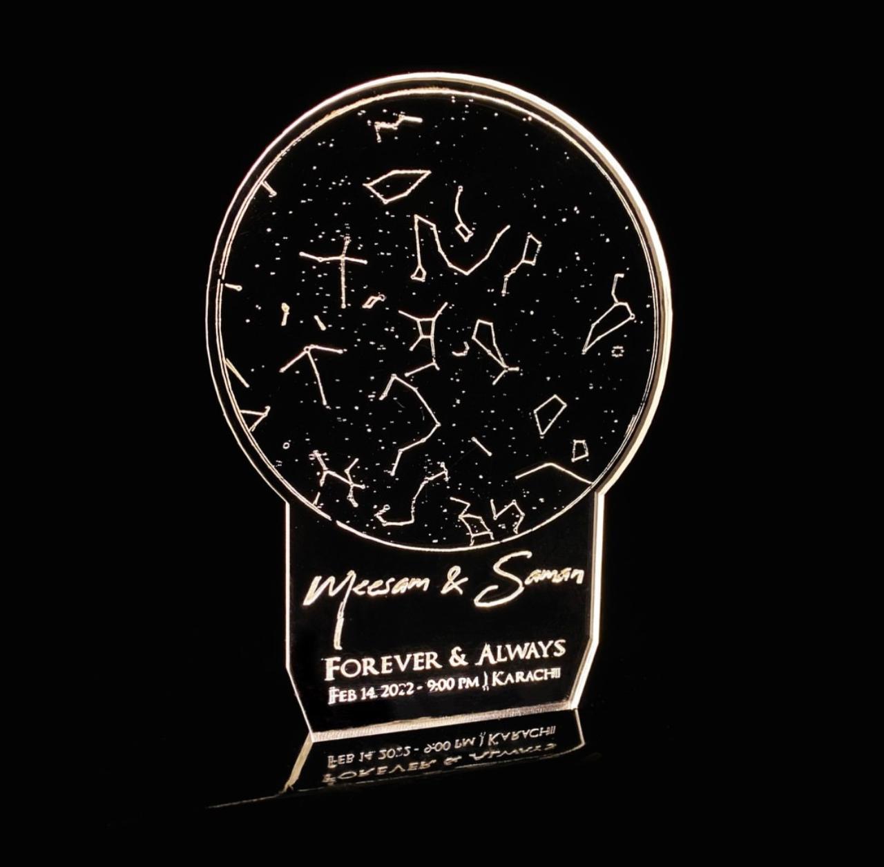 ✨ Customised LED Star Map Lamp — Light Up Your Special Moment