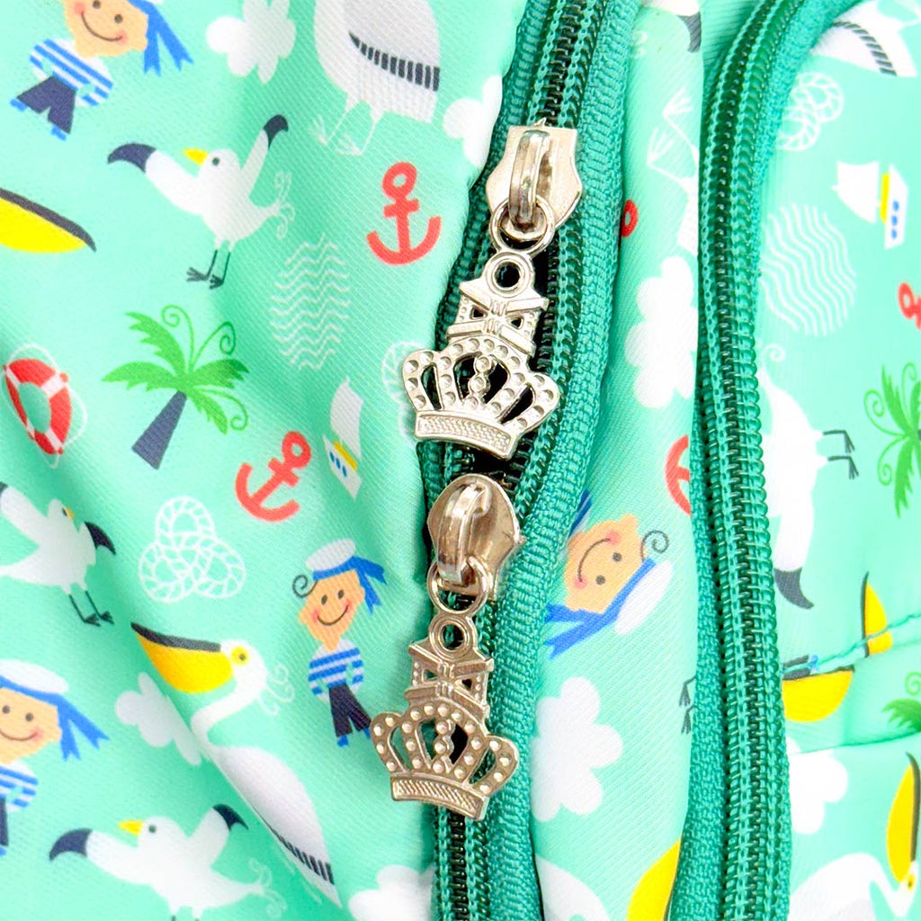 Mint Breeze Nautical Personalized School Backpack