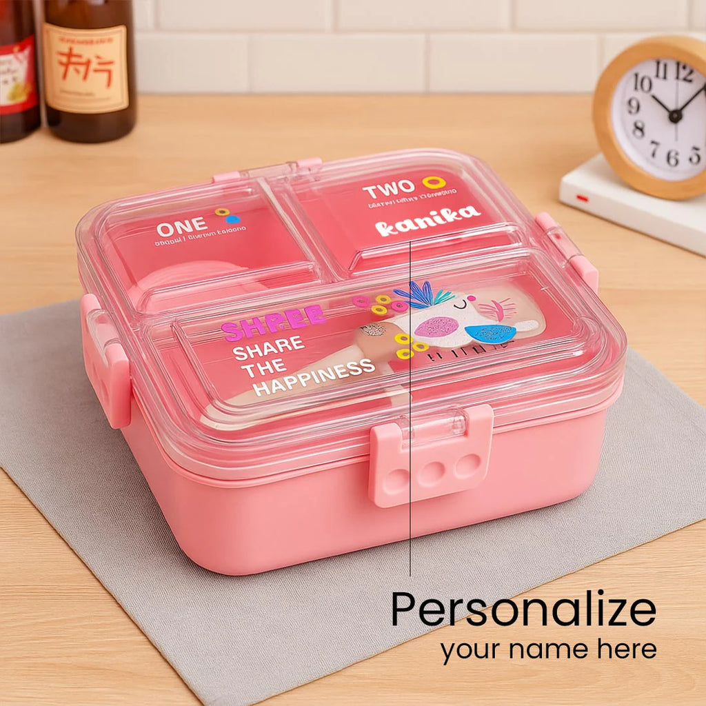 Personalised Unicorn Lunchbox with Spoon & Container