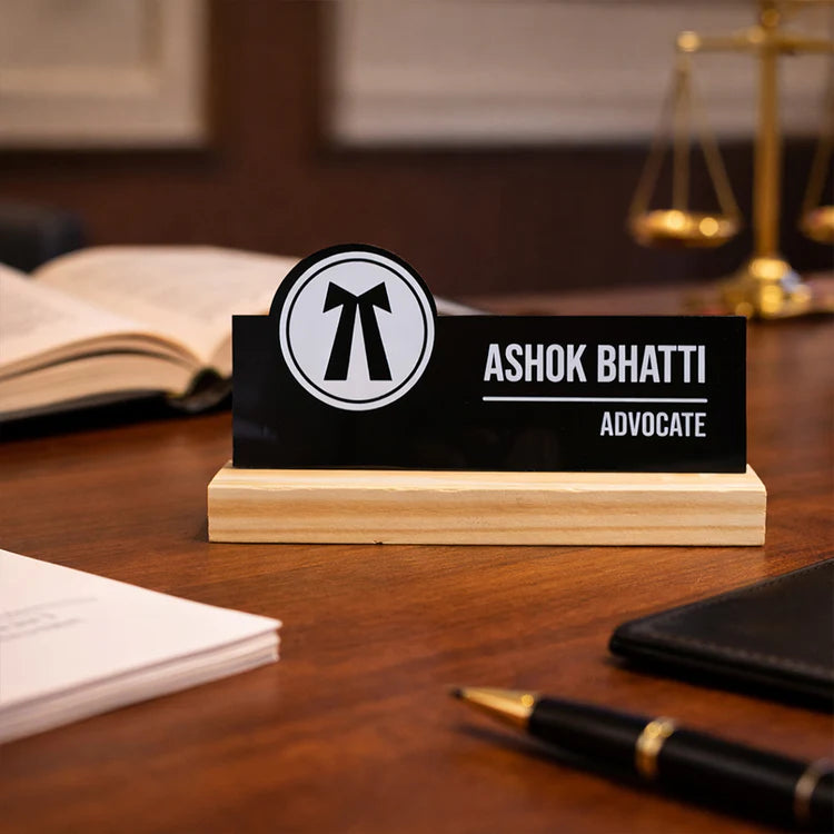 Premium Personalized Advocate Desk Nameplate