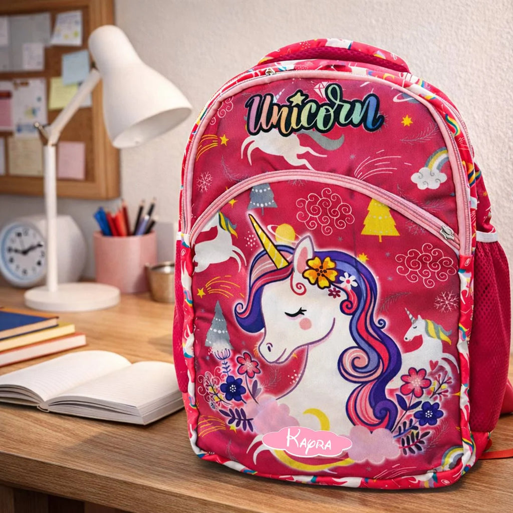 Enchanted Floral Unicorn Personalized School Backpack