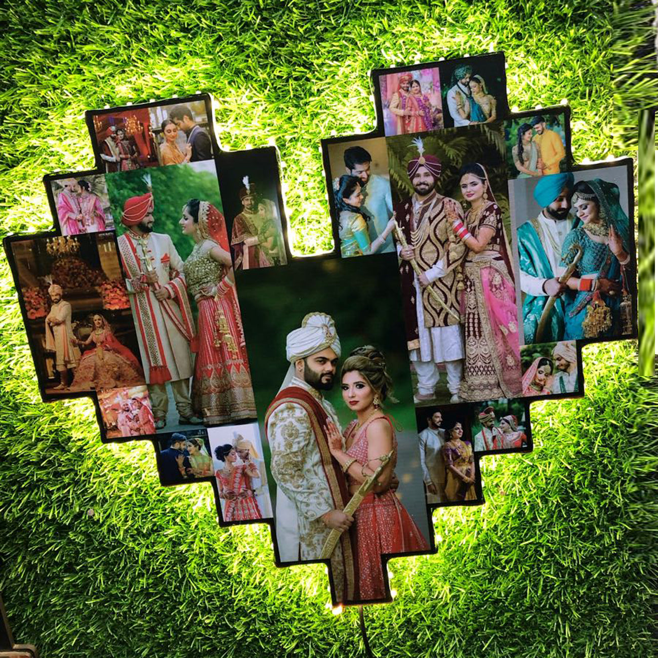 The Pixel-Heart Mosaic LED Photo Frame