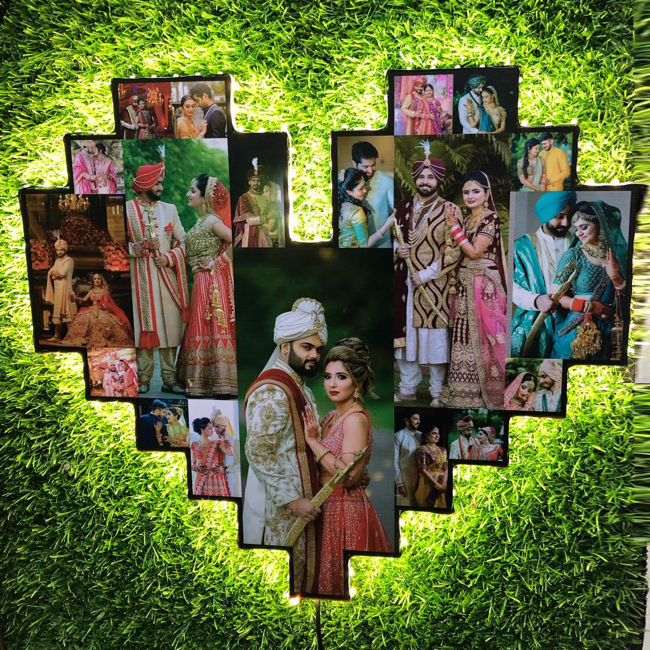 The Pixel-Heart Mosaic LED Photo Frame