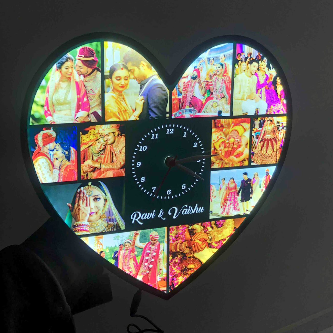 The Eternal Glow LED Heart Photo Clock