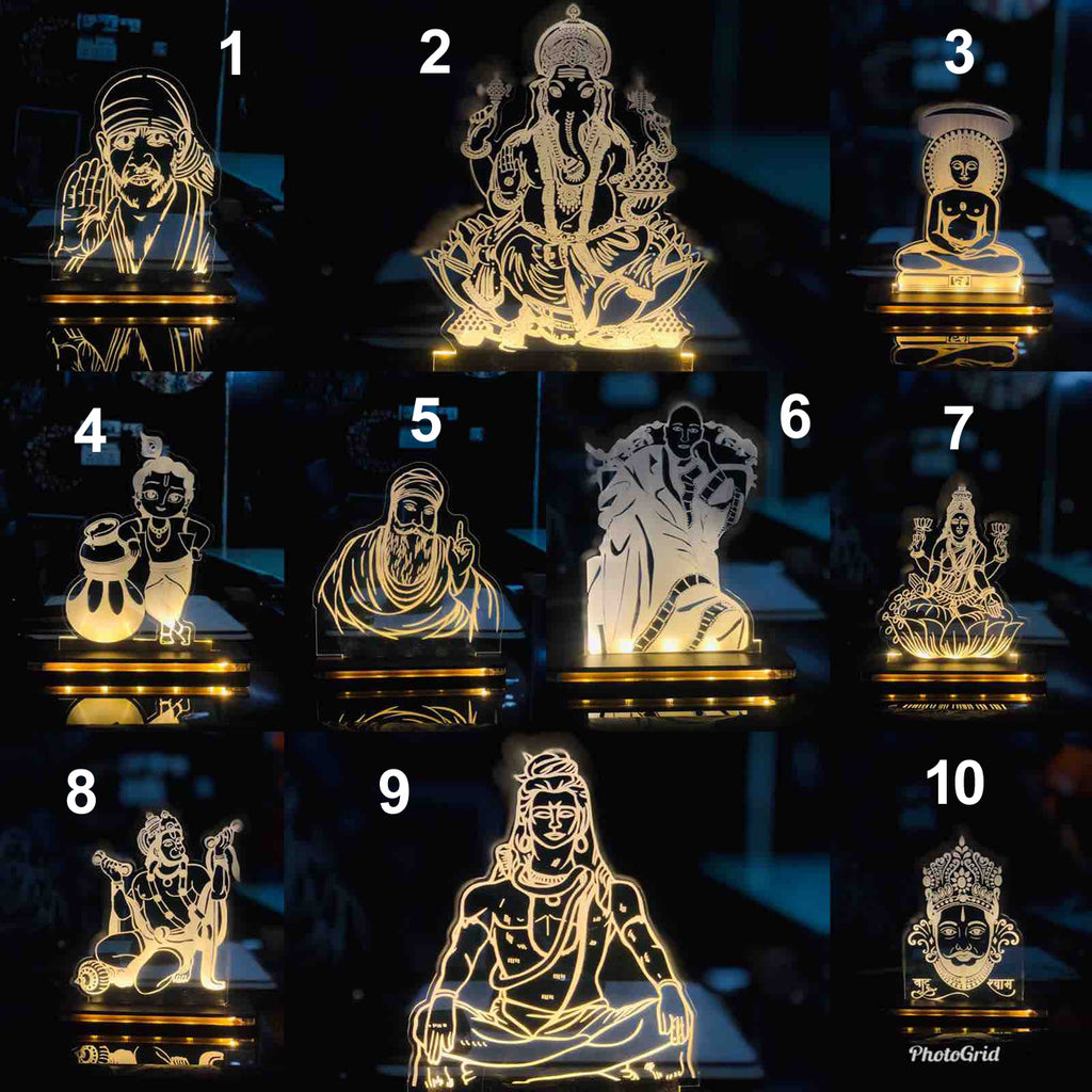 Spiritual Glow 3D Acrylic Table LED Lamps