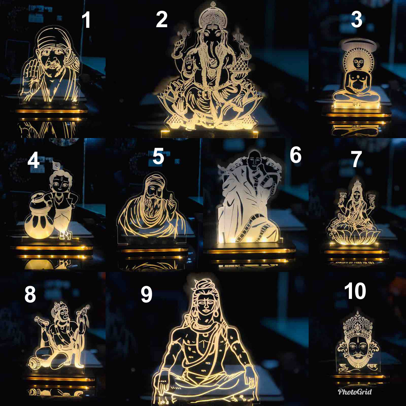 Spiritual Glow 3D Acrylic Table LED Lamps