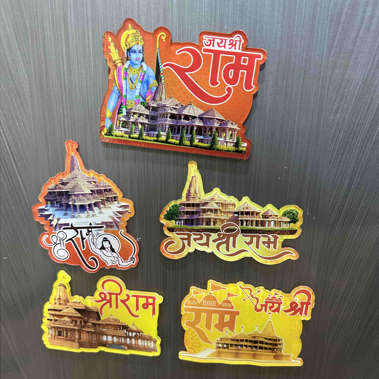 Divine Ram Mandir Acrylic Fridge Magnets