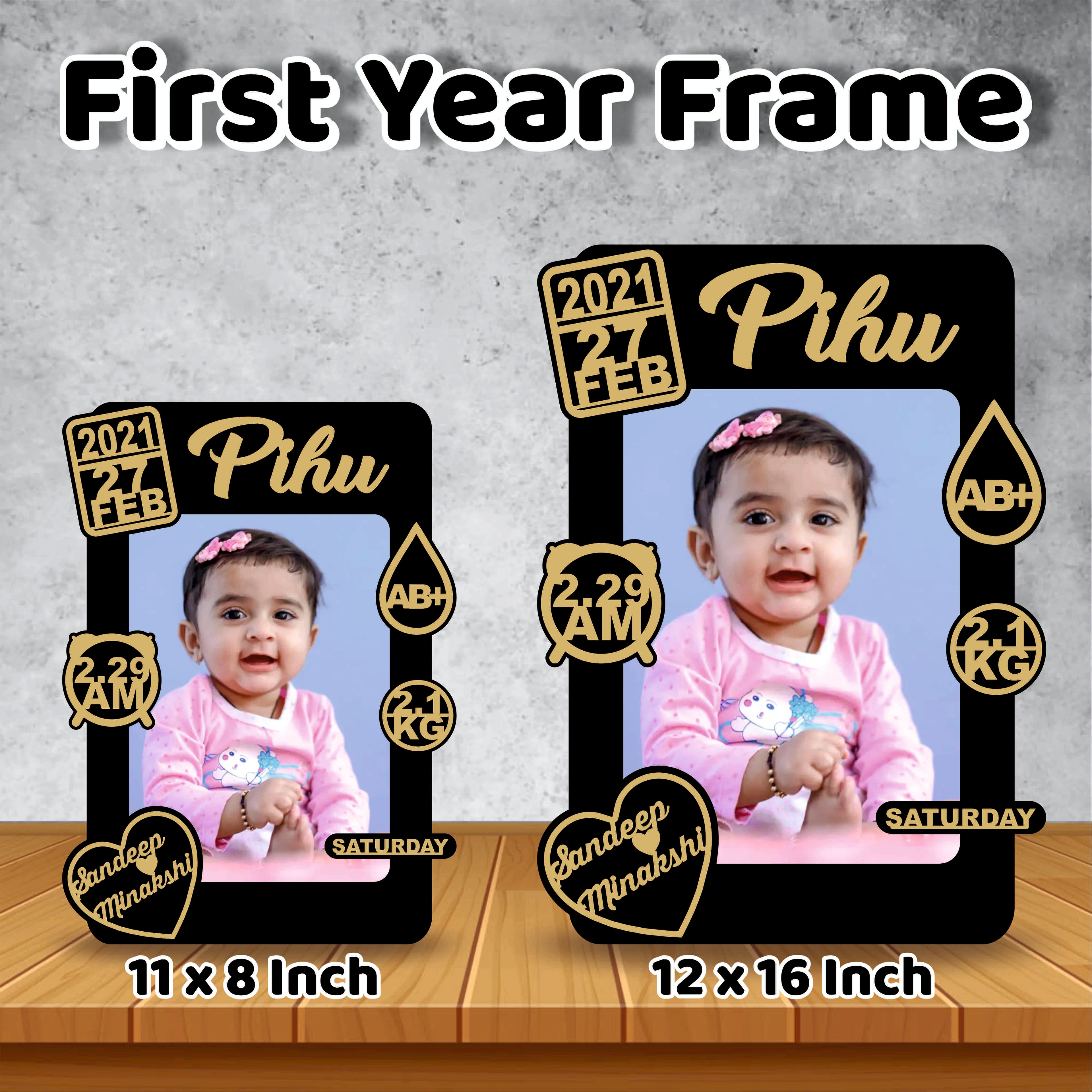 The "Newborn Story" Personalized Birth Detail Frame