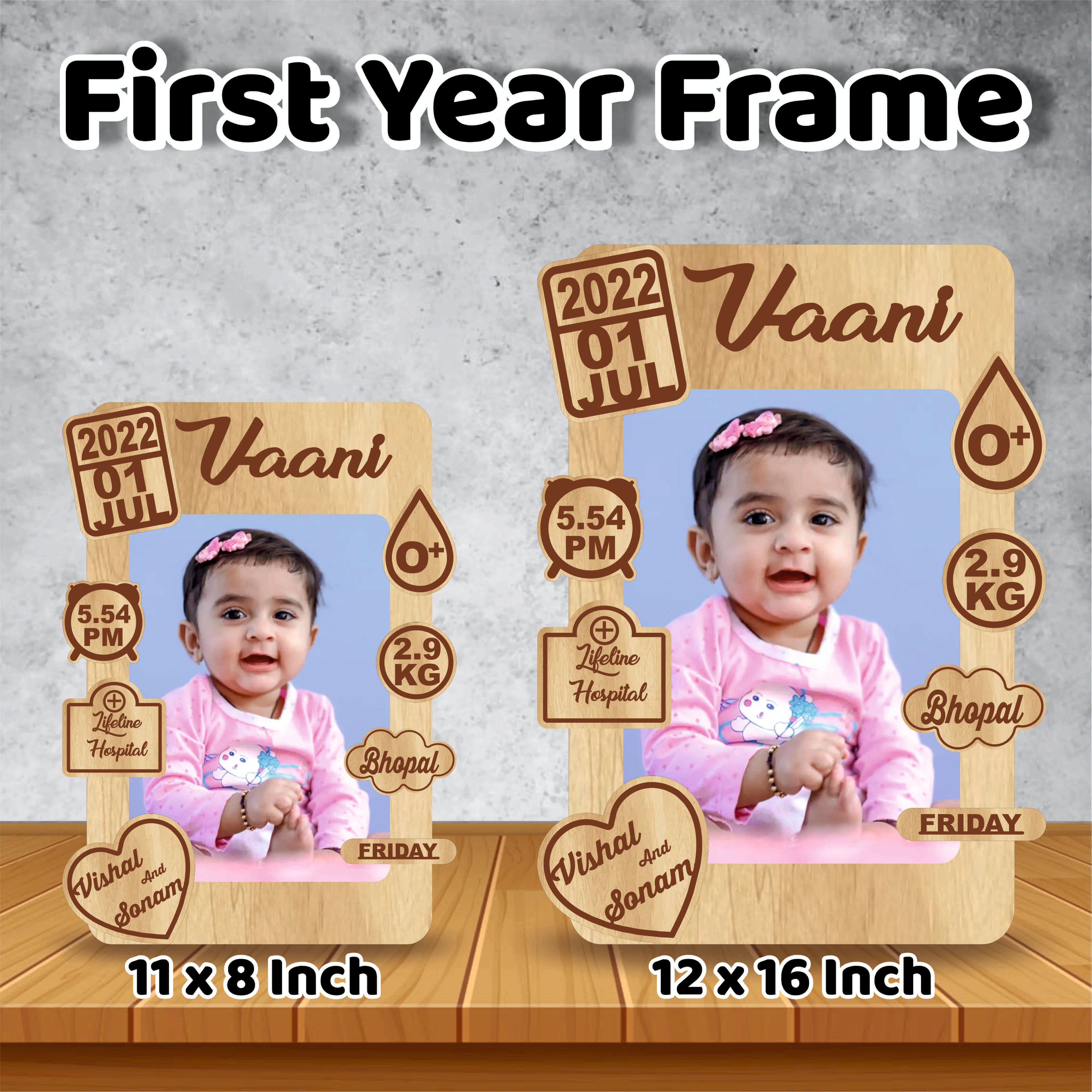 The "Newborn Story" Personalized Birth Detail Frame