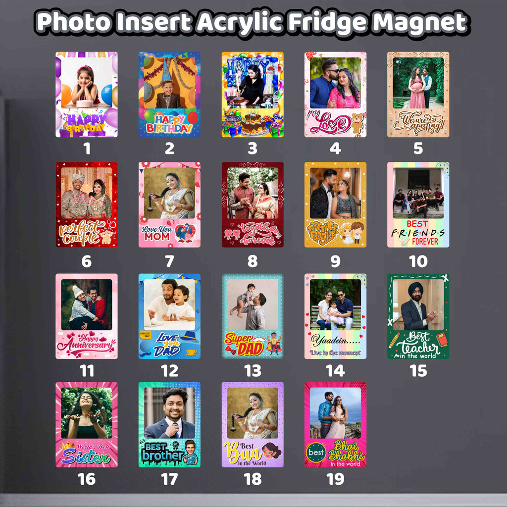 Themed Photo Insert Acrylic Fridge Magnets