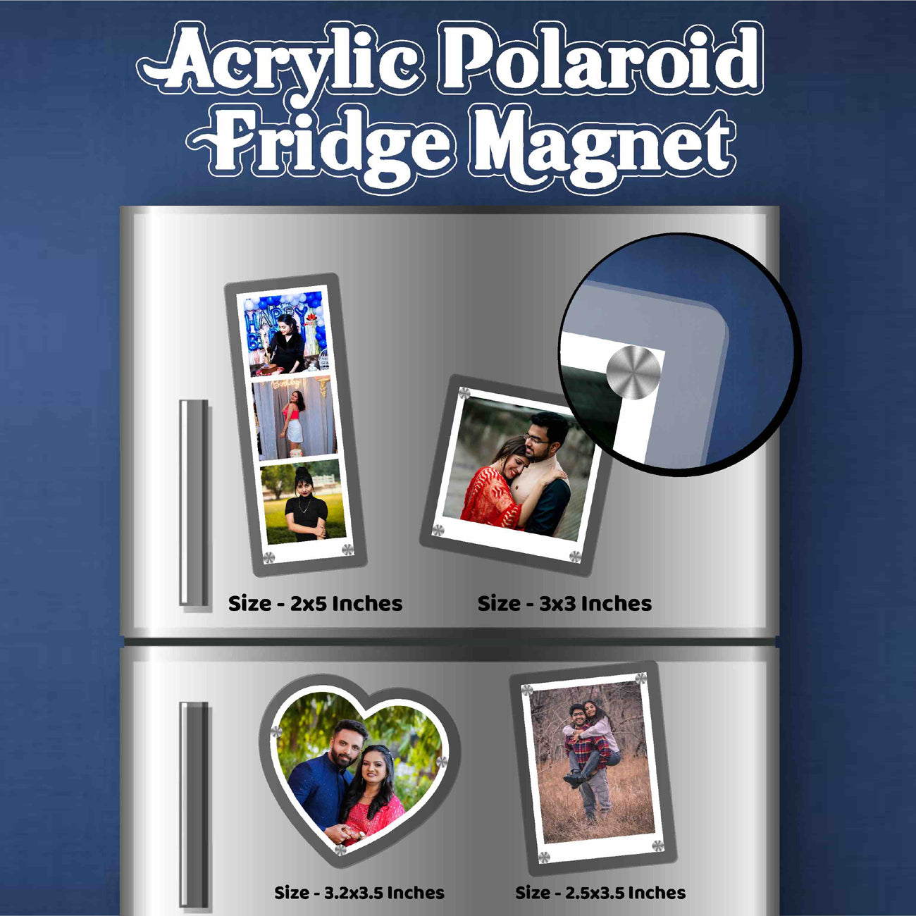 Premium Acrylic Polaroid Fridge Magnets