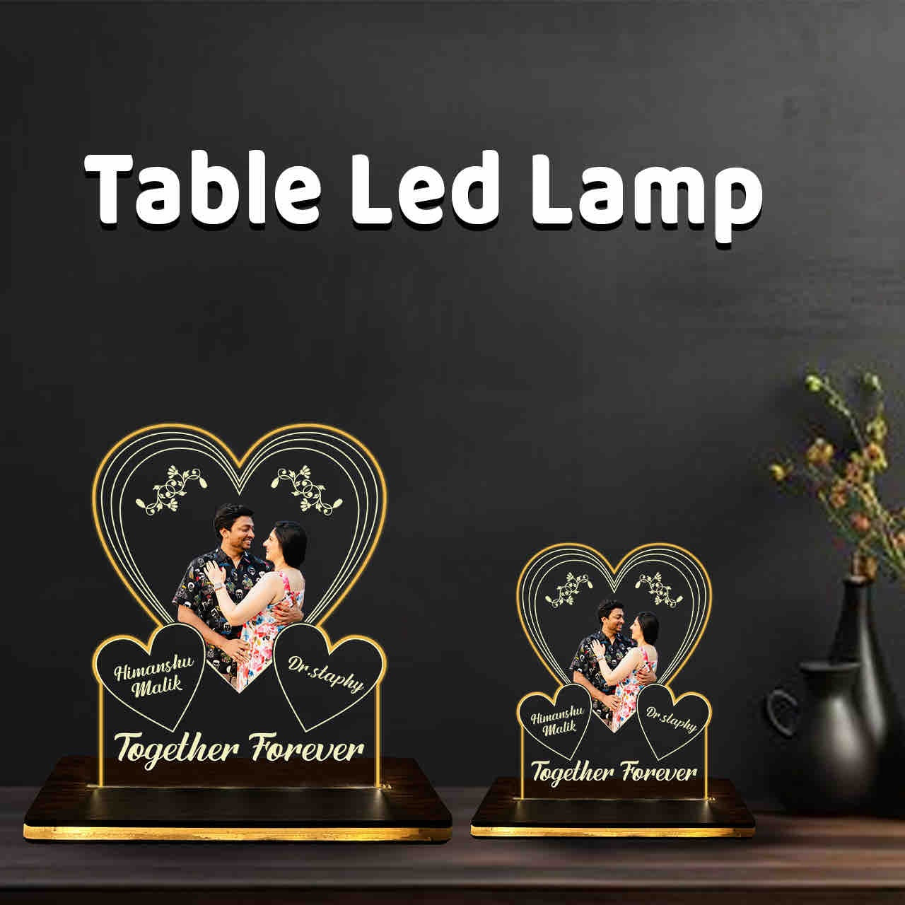 Personalized Acrylic LED Photo Cutout Table Lamp
