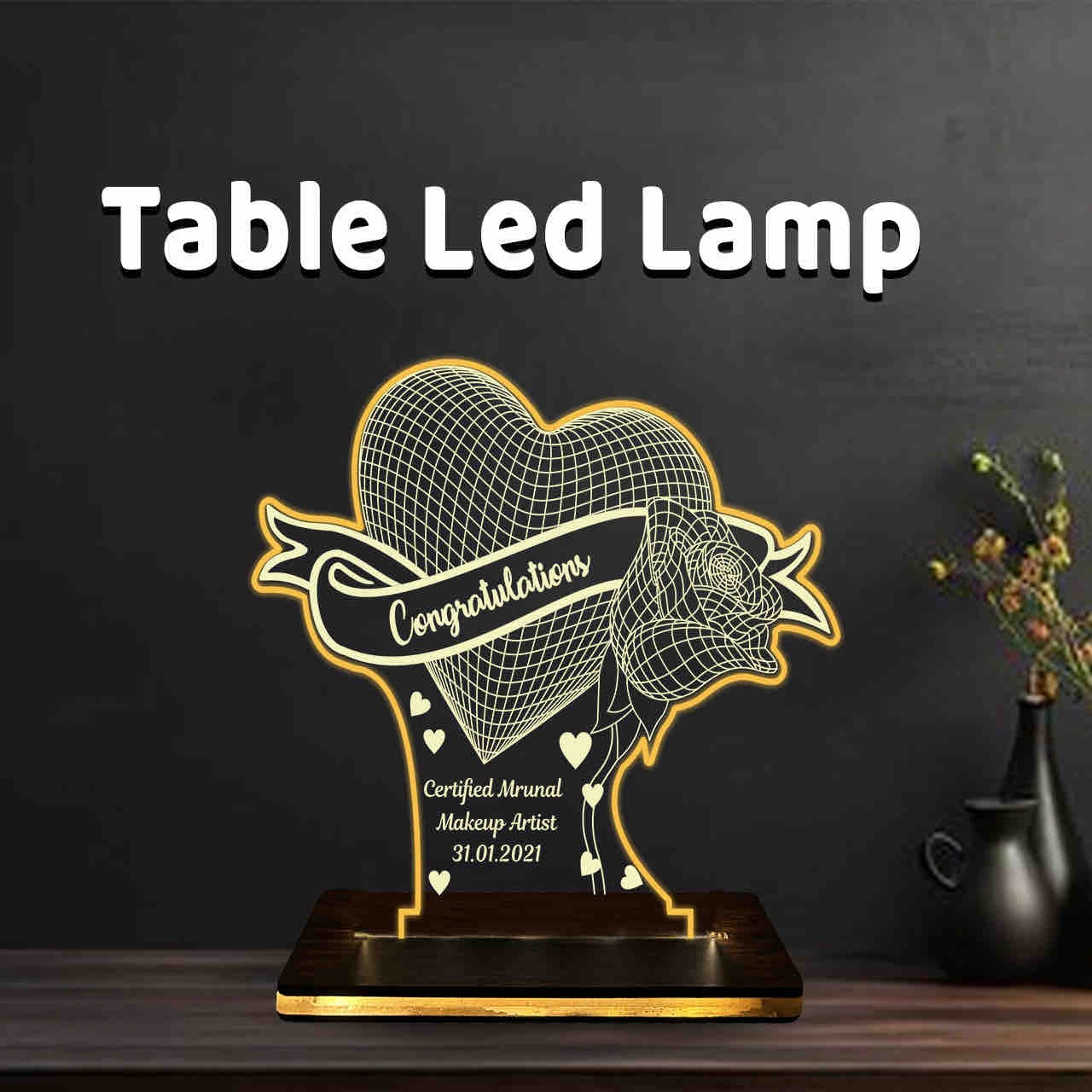 Personalized Acrylic LED Photo Cutout Table Lamp