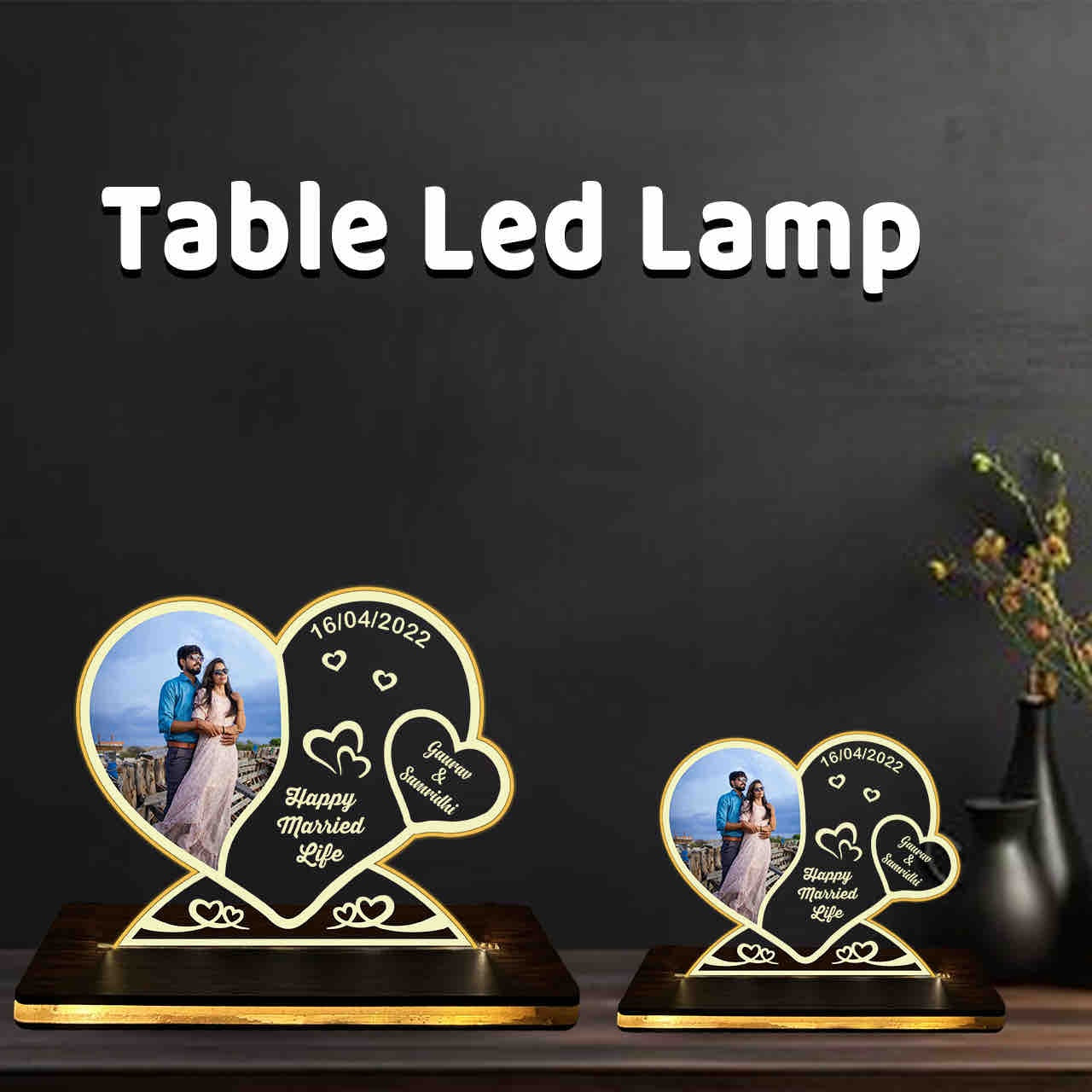 Personalized Acrylic LED Photo Cutout Table Lamp