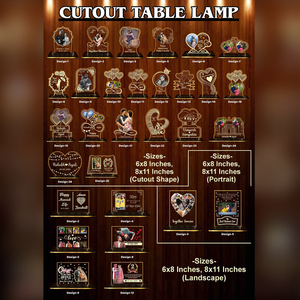 Personalized Acrylic LED Photo Cutout Table Lamp