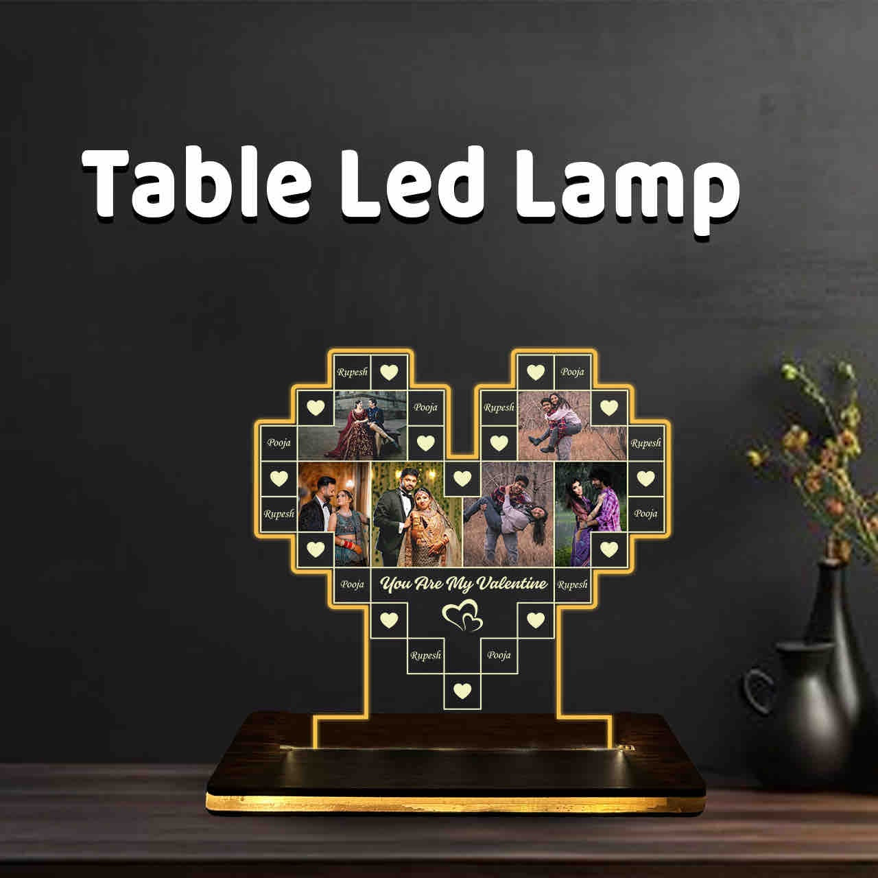 Personalized Acrylic LED Photo Cutout Table Lamp