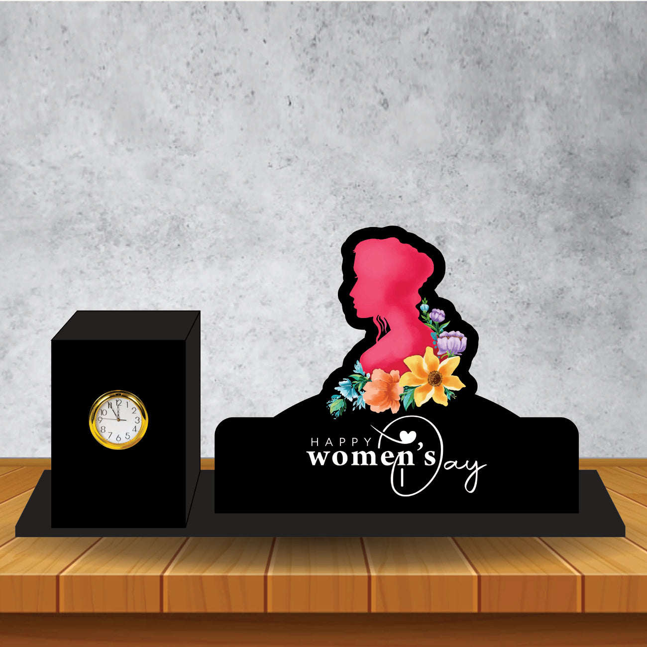 Womens Day Professional Pen Stand & Clock