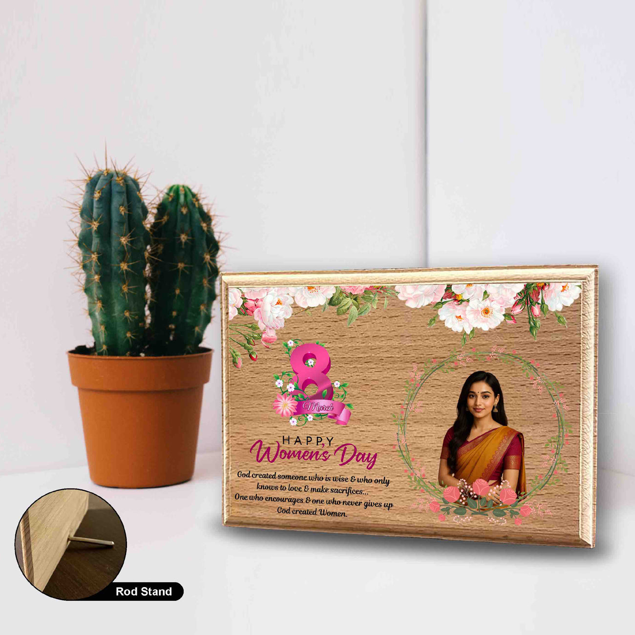 Womens Day Special Natural Wooden Plaque