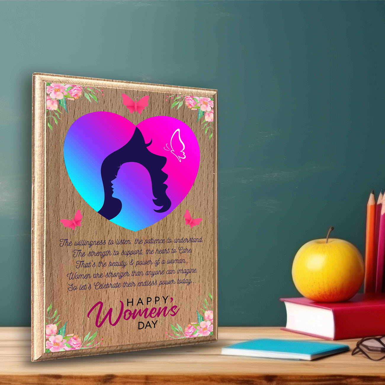 Womens Day Special Natural Wooden Plaque