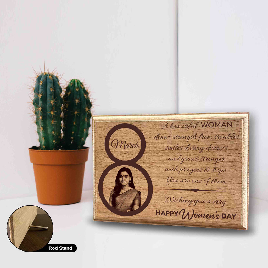 Womens Day Special Natural Wooden Plaque