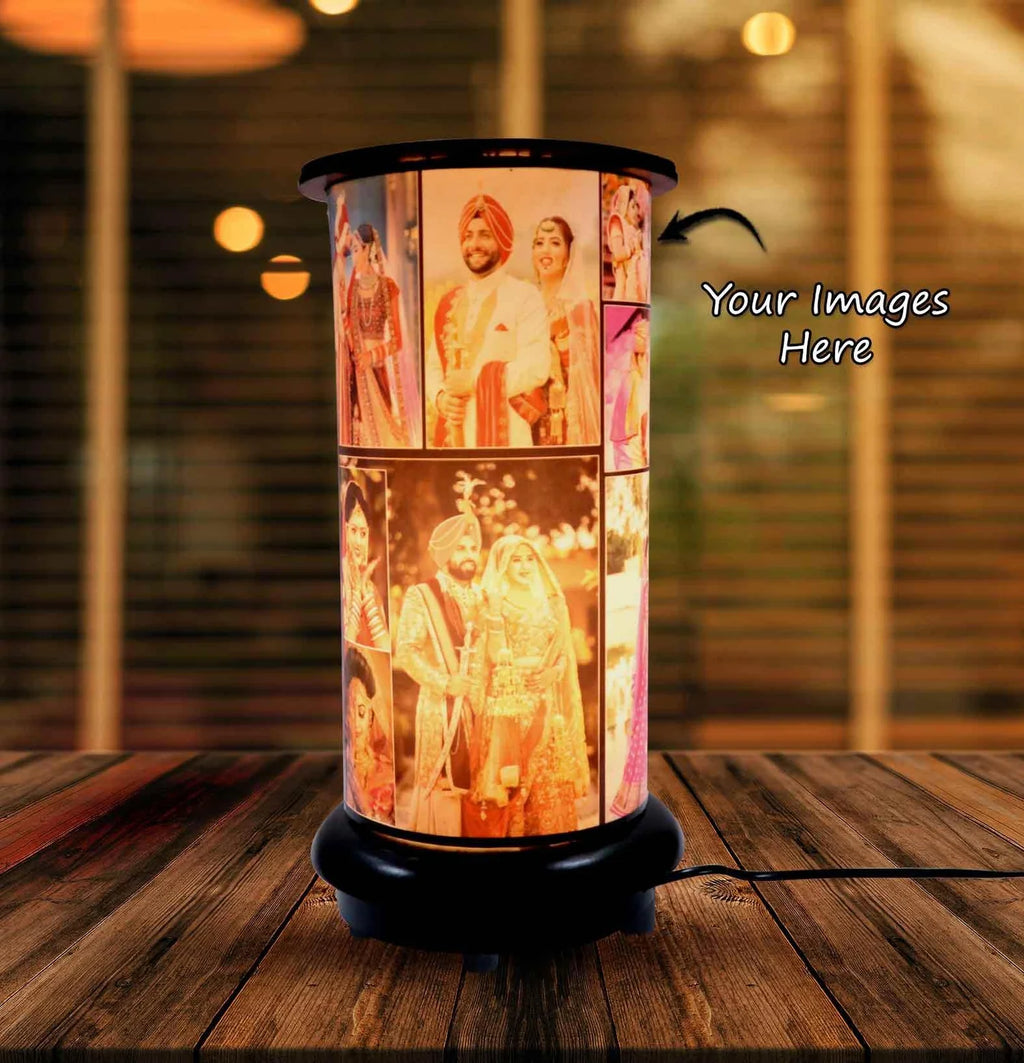 Personalized Wooden Photo Rotating Lamp