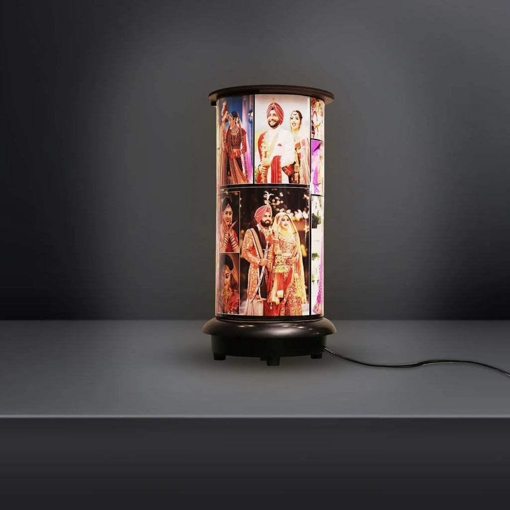 Personalized Wooden Photo Rotating Lamp