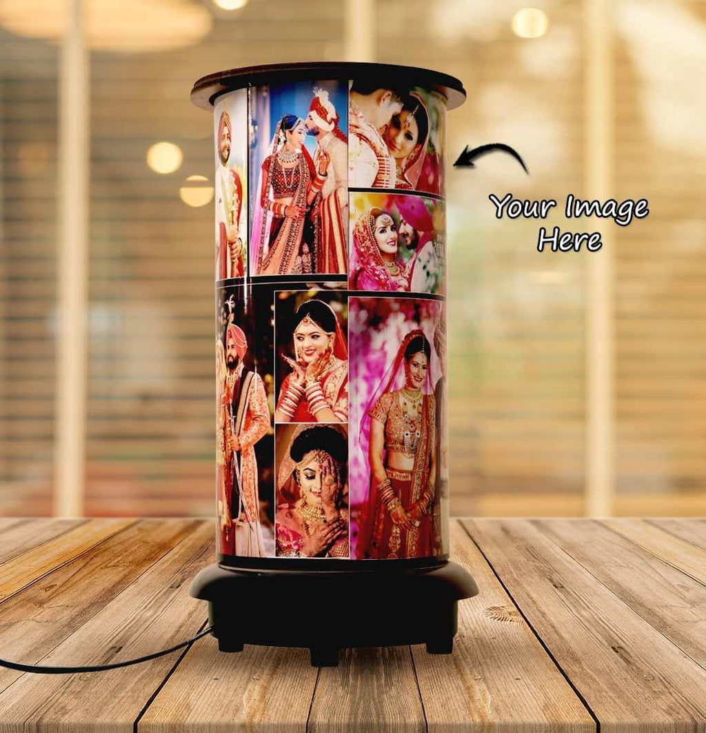Personalized Wooden Photo Rotating Lamp