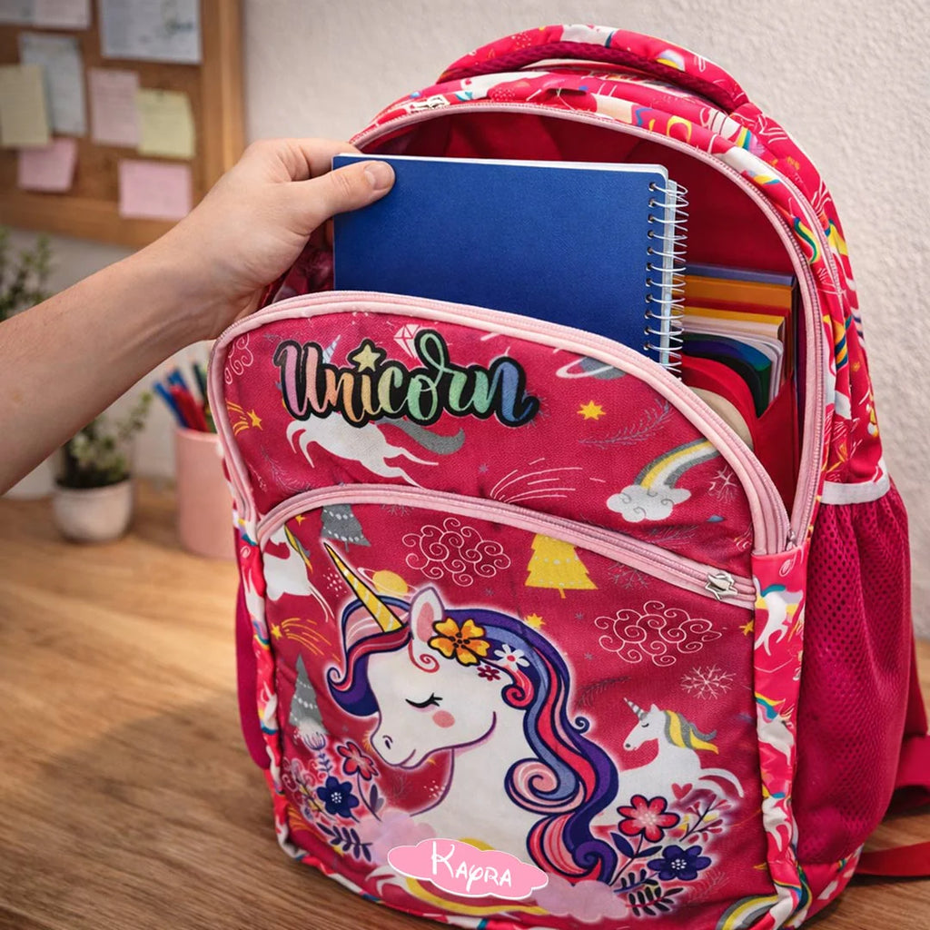 Enchanted Floral Unicorn Personalized School Backpack