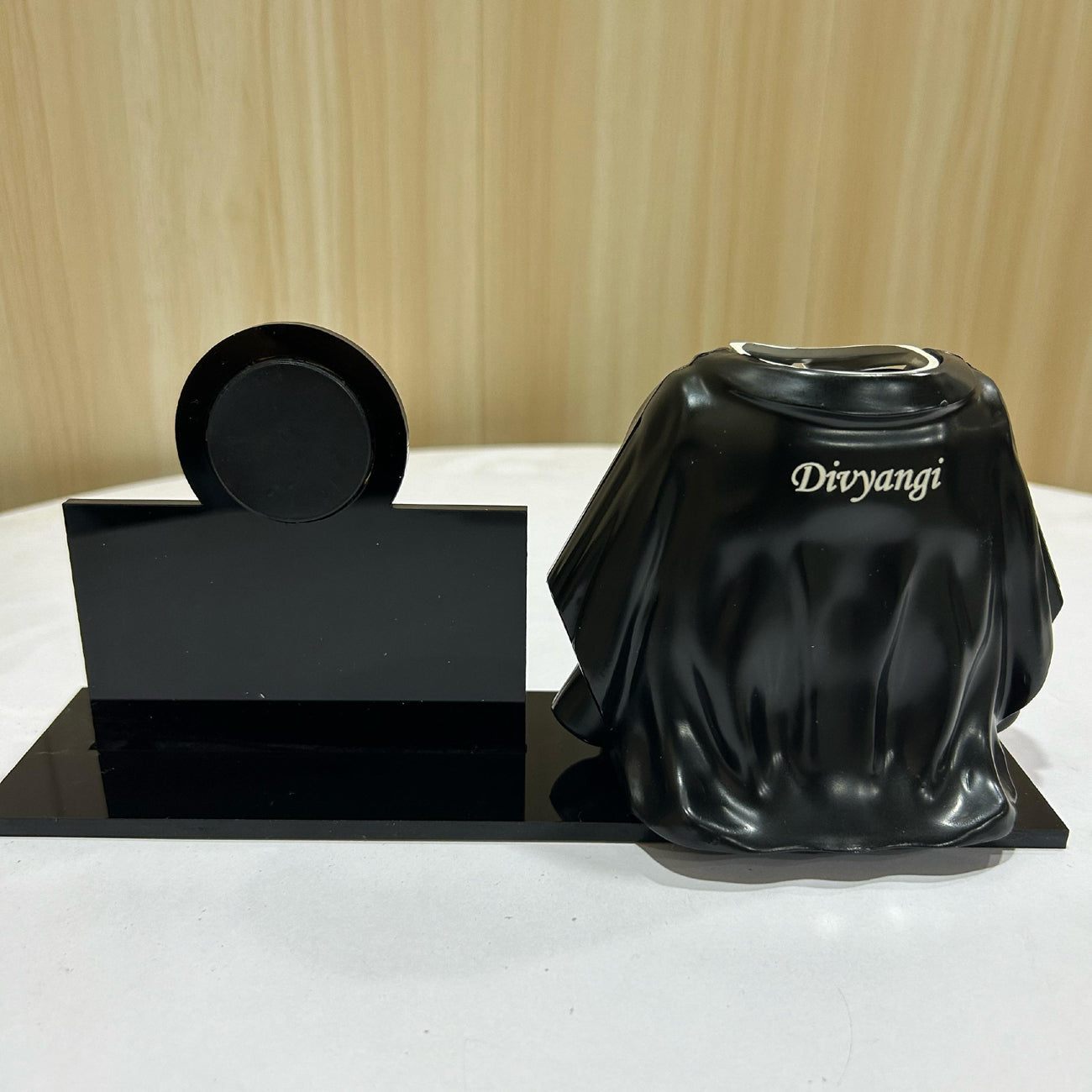 Premium Personalized Advocate Desk Pen Stand with clock