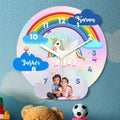 Magical Rainbow & Unicorn Personalized Kids' Wall Clock