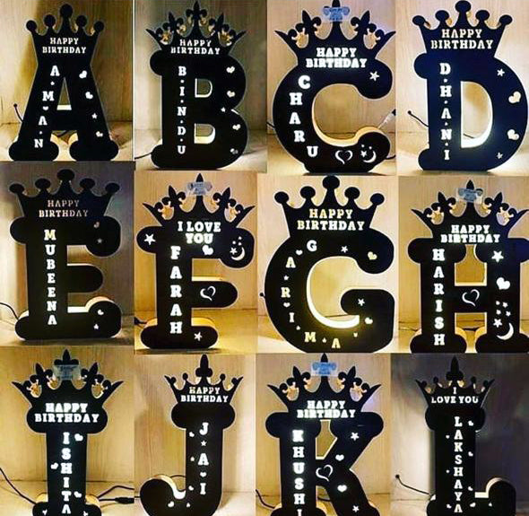 Personalised Initial LED Lamp