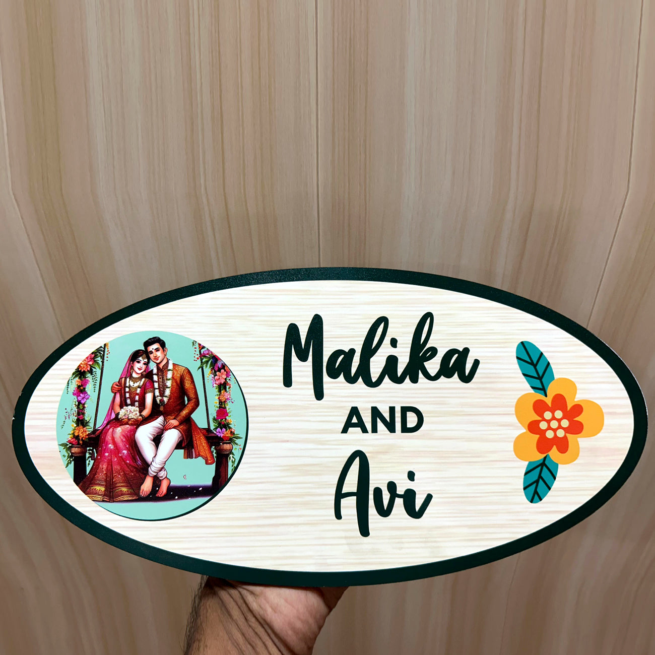 Personalized Couple’s Wooden Name Plate