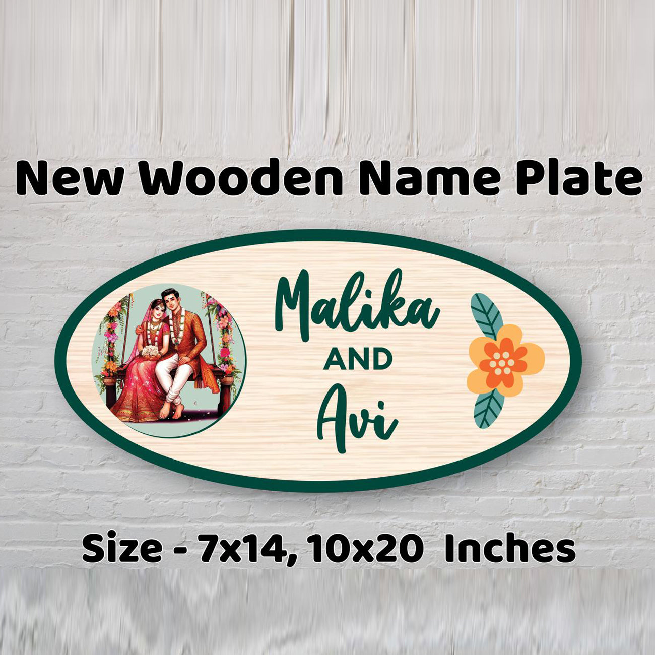 Personalized Couple’s Wooden Name Plate