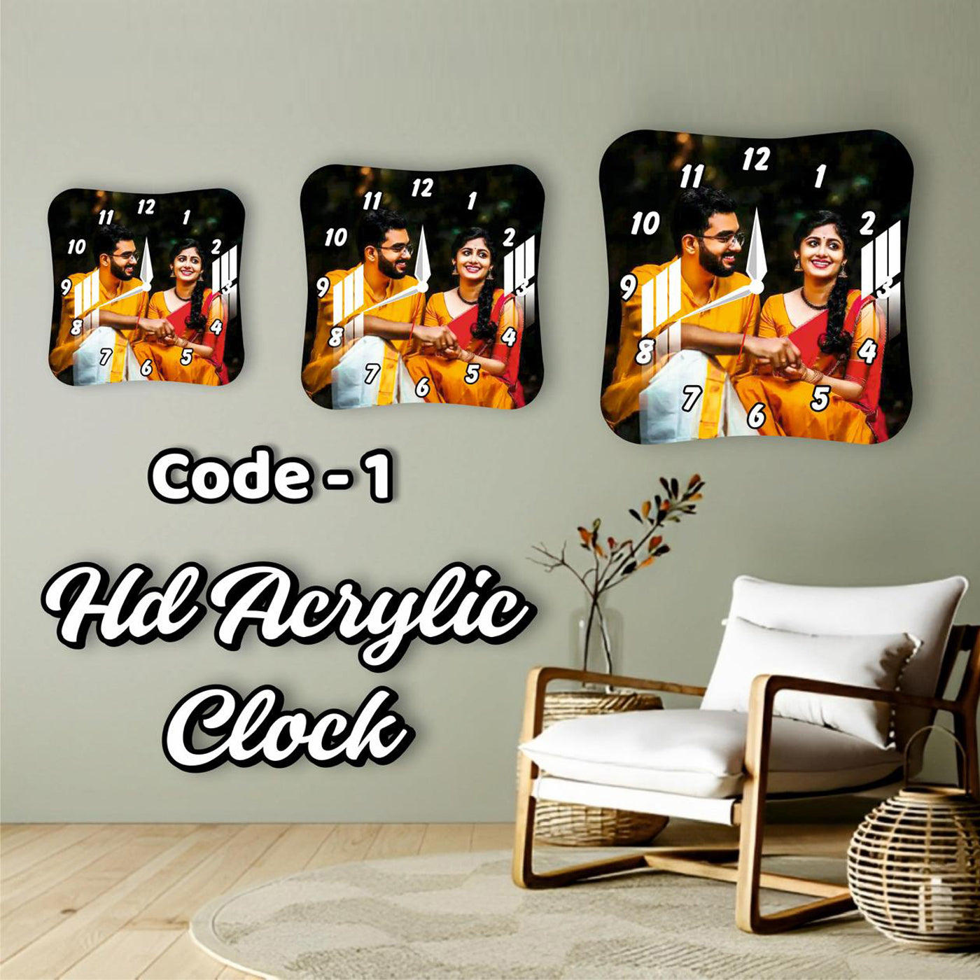 Personalized Acrylic Photo Wall Clock