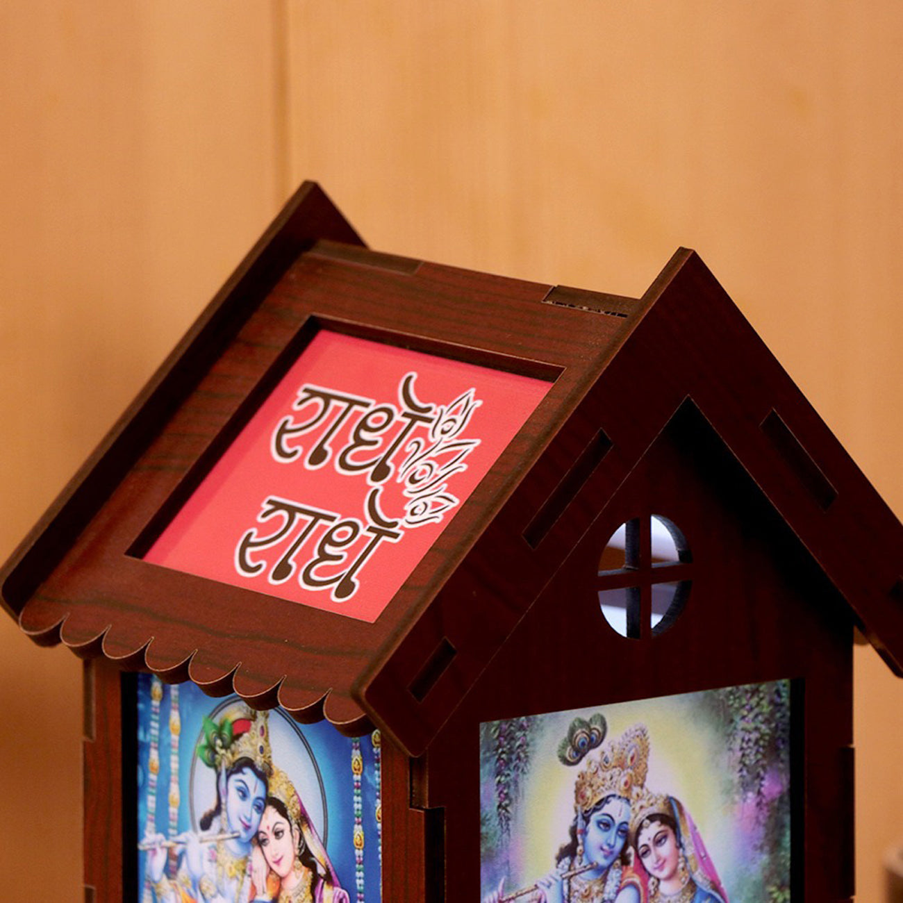 Wooden Rotating Table Lamp With Music Speaker
