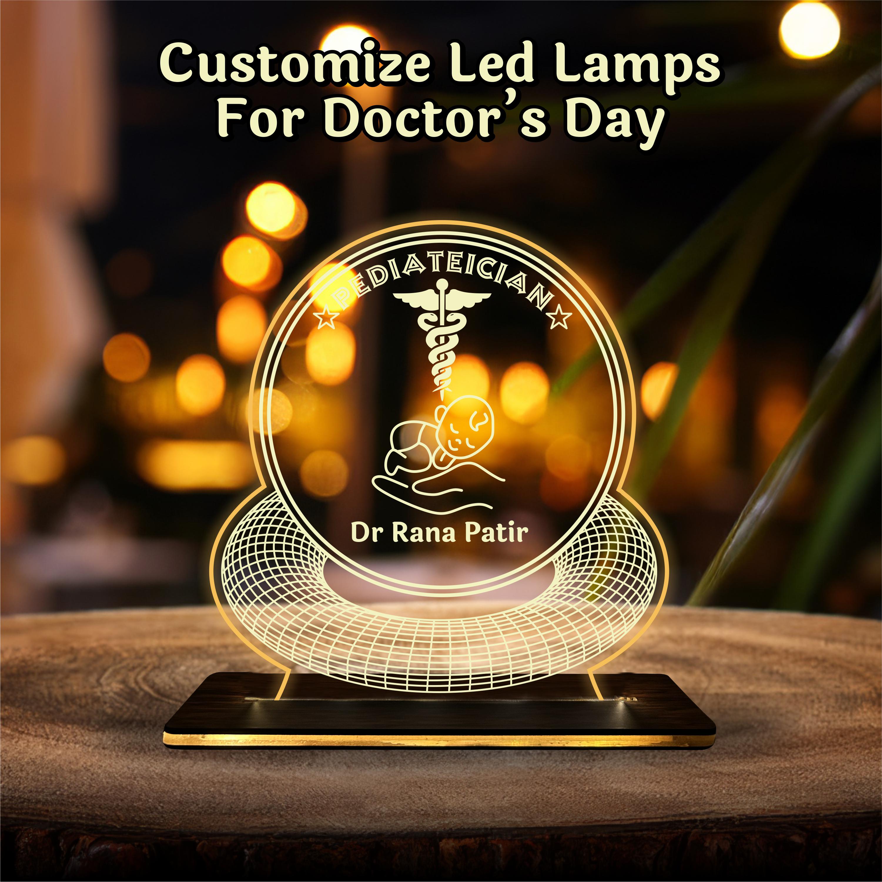 Personalized Doctor Iconography LED Desk Signs