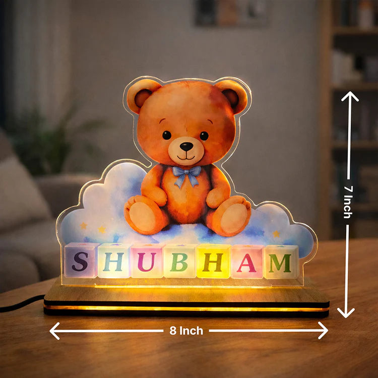 Personalized Teddy Bear Acrylic LED Night Lamp