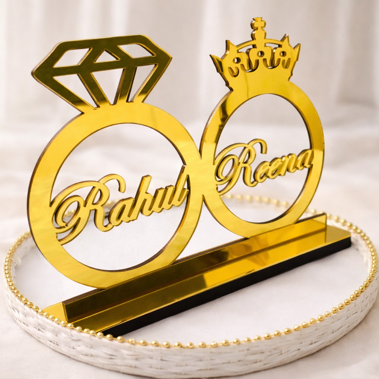 Personalized Couple’s Engagement Ring Platter Set