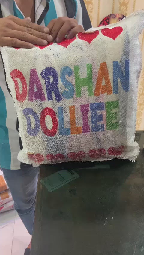 Magic Sequin Personalised Photo Cushion