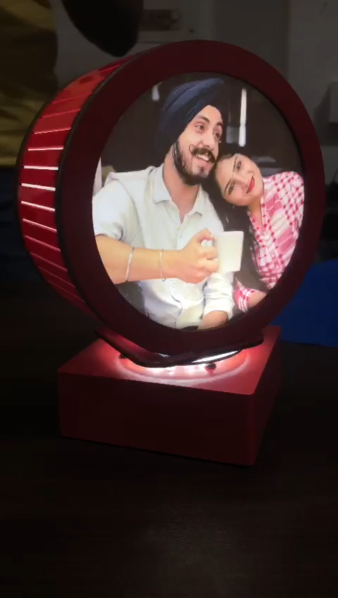 Personalized Circular LED Rotating Lamp