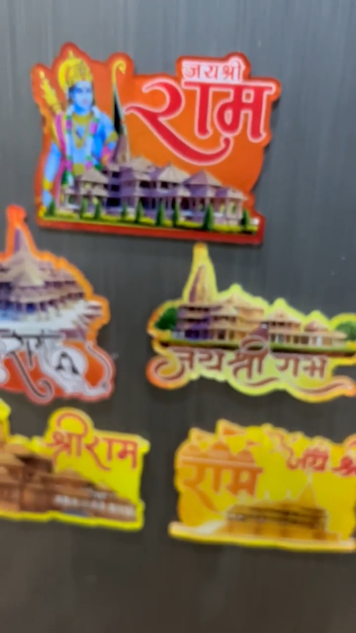 Divine Ram Mandir Acrylic Fridge Magnets